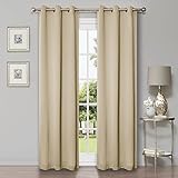 Superior Blackout Curtains, Room Darkening, Bedroom, Living Window Accents, Sun Blocking, Thermal, Classic Modern, Solid Collection, Set of 2 Panels, 6 Grommets, 42