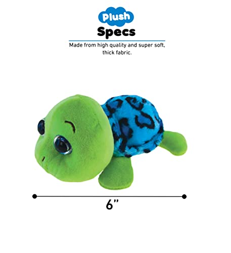 Puzzled Blue Shell Sea Turtle Big Eye Plush 6 Inch #TOP2