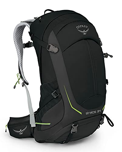 Osprey Stratos 34 Men's Hiking Backpack, Black, Medium/Large
