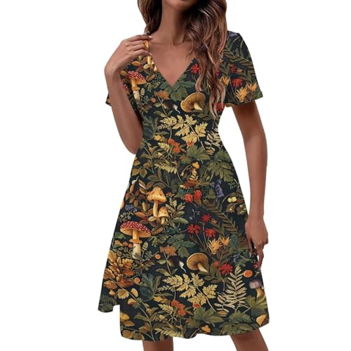 Image of Women's Summer Formal Dresses Short Sleeve Wrap V Neck Dresses Bridesmaid Wedding Guest Dress with Pockets