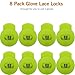 AliBall Glove Locks, Lace Locks for Baseball Glove 8 Pack, Never Need Thying Knots Again, Strong Elasticity, Made Plastic and Springs, Fits All Gloves, Baseball Glove Accessories (Neon Green)