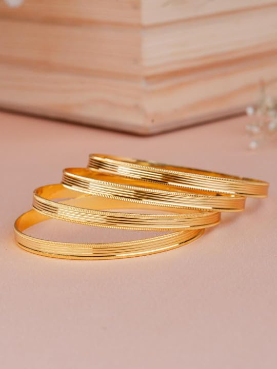 Image of Zeraki Jewels Women's Traditional Gold Plated Bangles Set | Elegant Designer Kada Bangles | Classic Ethnic Jewellery for Women & Girls | Perfect for Wedding, Festive & Daily Wear