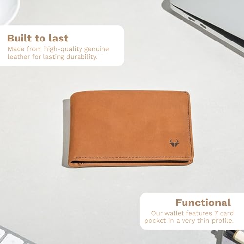 DONBOLSO Minimalist Leather Wallet for Men - Slim Wallet with RFID Blocking Protection - Pocket Wallet, Bill & Credit Card Holder - Best Wallet Gift for Men - Phoenix w/o Coin Pocket Vintage Brown4