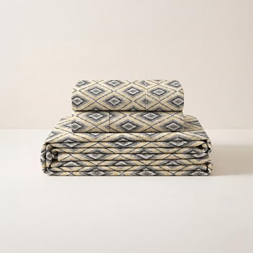 Image of LANE LINEN Symphony | 100% Cotton Sheet Set | Soft & Breathable Fabric | 3 Piece (1 Bedsheet + 2 Pillow Covers) | Double Bed Sheet Set - Obsidian Marquise