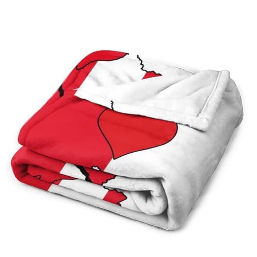 Couverture en flanelle polaire microfibre durable imprimé drapeau Pérou