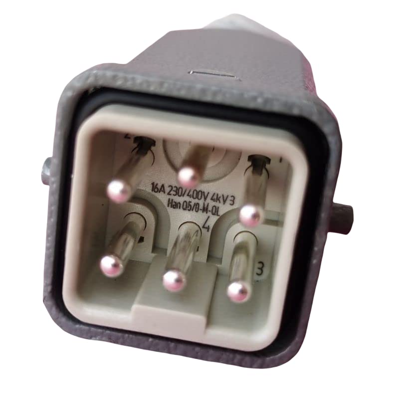 Conector industrial macho HAN-Q5/0-M-QL de 6 pines para sistemas de control y potencia