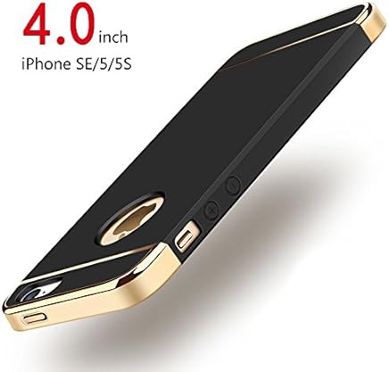 Funda iPhone SE, PRO-ELEC Carcasa iPhone SE 5S 5, 3 en 1 Desmontable Ultra-Delgado Anti-Ara?azos Funda para iPhone SE/5/5s - 4.0 pulgada - Negro
