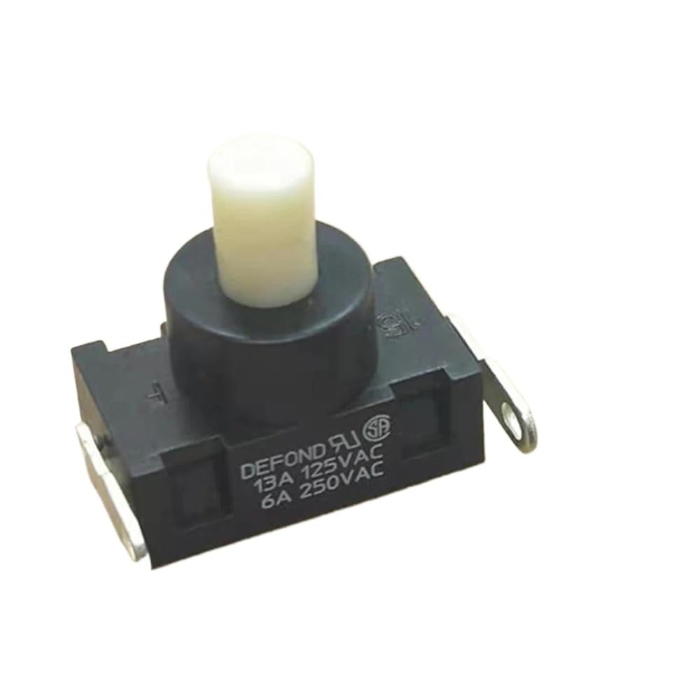 UQaBs 1pc 2plug 250VAC 6A/ 125V 13A Self-Locking Power Button compatible with DEFOND DPC-1114 Switch For High Power Vacuum Cleaner Parts