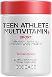 Codeage Teen Athlete Multivitamin+ Sports Supplement - Creatine, Methylated B Vitamins, Taurine, UC-II Collagen, Ferrochel Iron, Ashwagandha, Magnesium, Electrolytes - Non-GMO - 60 Capsules