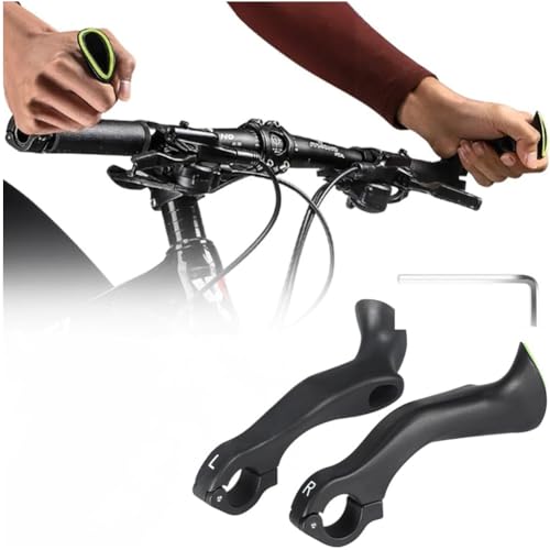 Svzadipe Bike Handlebar Ends Ergonomic No-Slip Bicycle Bar Ends Extension MTB Road Mountain Bike Bar Extender for 21.8-22.8mm Handlebar,1 Pair (Long)