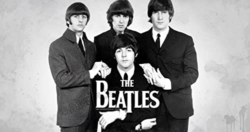 Poster vintage du groupe de rock The Beatles – Photo murale – Format A4 - Les Beatles, Paul McCartney, John Lennon, RIngo Starr, George Harrison Poster vintage du groupe de rock The Beatles - Photo murale - Format A4