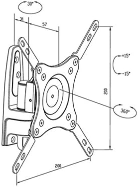 Detailed technical drawing of the mount with dimensions
