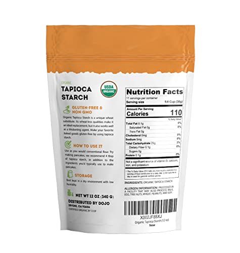 Tapioca Starch Flour For Baking & Soups (12Oz) - Kate Naturals. Usda Organic Tapioca Flour For Boba, Body Butter, Keto & Vegan. Non-Gmo, Gluten Free Tapioca Flour Organic For Cooking #TOP5