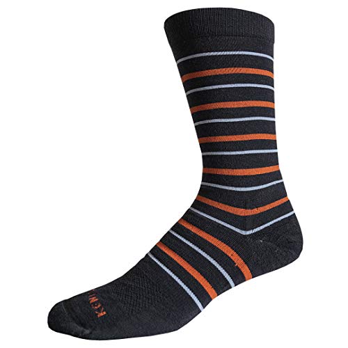 KENTWOOL Men's Striped Dress Socks Orange and Black