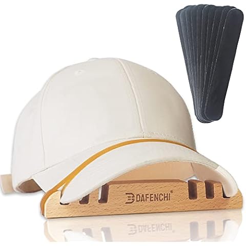 DAFENCHI Hat Brim Bender, Hat Curving Tool, Hat Bill Bender Curved Shaper for Baseball & Basketball Caps, Comes with Hat Sweat Pad Prevent (2 Pack), Wood, One size Cover