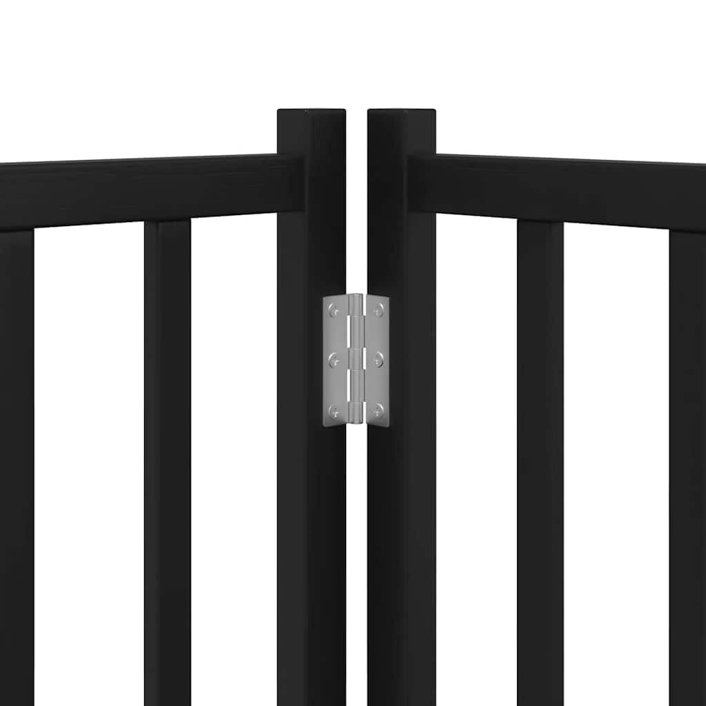 vidaXL Puerta de Perros Plegable 12 Paneles Madera álamo Negra 960 cm