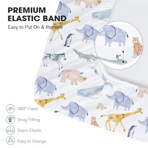 Image of Little Grape Land Crib Sheets for Boys and Girls, 2pk Baby Crib Fitted Sheet for Standard Size Crib and Toddler Mattress, Super Soft Baby Sheet