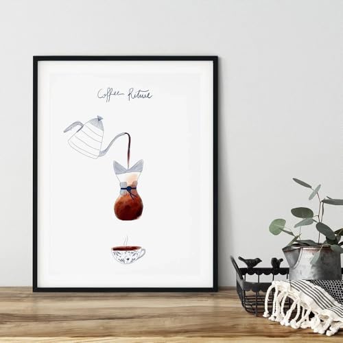 Guide du café affiche sur toile de torréfaction 40x60 cm décor