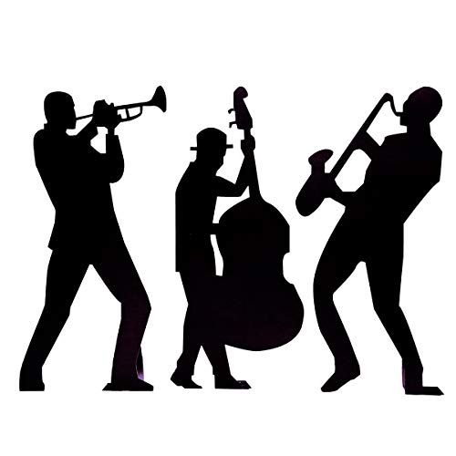 Jazz Band Members Cardboard Standup Silhouette, Set of 3