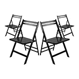 Orion91 - Silla de Comedor Plegable (Pack 4), Madera de Bambú, Salón, Cocina, Portátil, Estilo Moderno, Dimensiones 42.5x47.5x79cm (Largo x Ancho x Alto), Carga Máx. 90kg, Variedad Colores