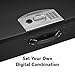 SentrySafe Black Electronic Security Lock Box with Steel Tether Cable, Safes for Home or Office can Secure Phones, Laptops, or Other Valuables, 0.5 Cubic Feet, PL048E