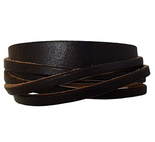 Bracelet en cuir brun foncé multi-brin, idée cadeau pour ados