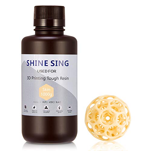 3D Printer Resin, SHINE SING 3D Rapid LCD UV-Curing Resin for LCD 3D Printer, High Precision and Quick Curing 405nm Standard photopolymer Resin for LCD 3D Printing - 1000g Skin