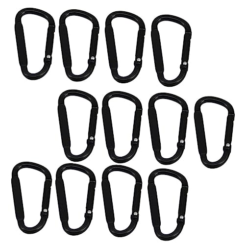 YARNOW 1 Juego Mosquetón Pack Escolar Maletin Escolar Tripe Bolsa De Almacenamiento De Tienda Fuerza Hebilla Portátil Gancho para Mochila De Alpinismo Aleación De Aluminio Black 40 Piezas