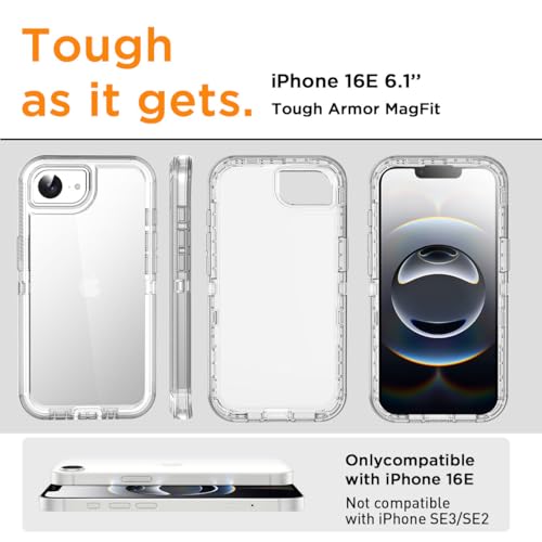 AICase for iphone 17e Case/iphone 16e Case Clear 3 in 1 Heavy Duty Drop Protection Full Body Rugged Shockproof/DustProof Triple Layer Transparent Military Protective Tough Durable for iphone 17e/16e_1 by AICase - Used condition - Image 9