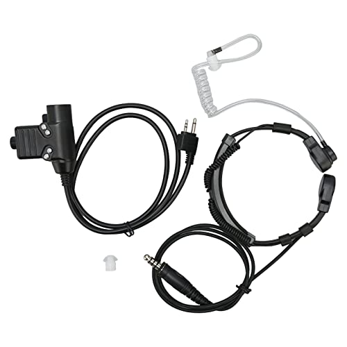 Auricular de Micrófono de Garganta contra Ruido con Adaptador U94 PTT para Radios Alan y Midland