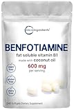 Vitamin B1 Benfotiamine 600mg Per Serving, 240 Coconut Oil Softgels | Essential B Vitamins Supplement, Fat Soluble | Supports Metabolism & Healthy Nervous System | Non-GMO, Easy to Swallow