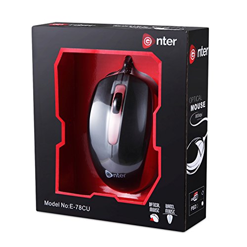 Image of Enter USB Optical 800dpi Wired Wheel Mouse E-78CU (UPV Sales)