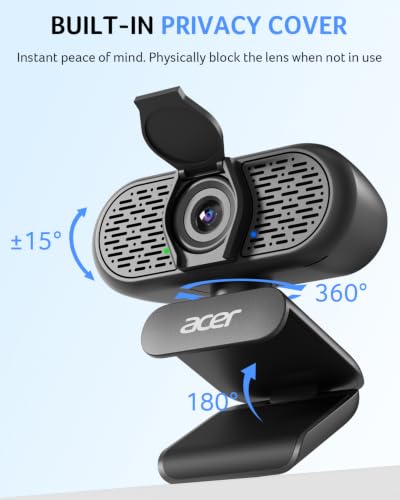 Acer A610 1080p Webcam for PC with Microphones Computer Camera for Meeting - image 9