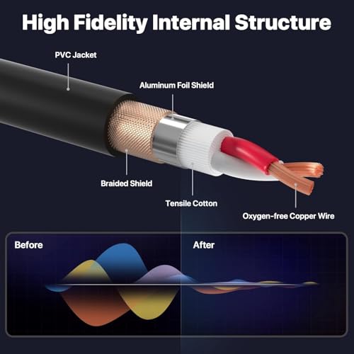 Image of EBXYA XLR Cable 25ft 10 Packs - Premium Balanced Microphone Cable with 3-Pin XLR Male to Female Mic Speaker Cable, Black