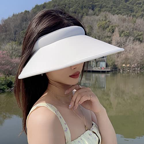 Gcroet-Femmes-Summer-Sun-Visor-HatBig-Brim-UV-ProtectionSun-Sports-Visor-Hats-Cap-Visors-Sun-for-WomenMesdames-Sun-Hat-for-Women-Plimable-UV-Protective-HatsPoule-de-Plage-de-Vacances