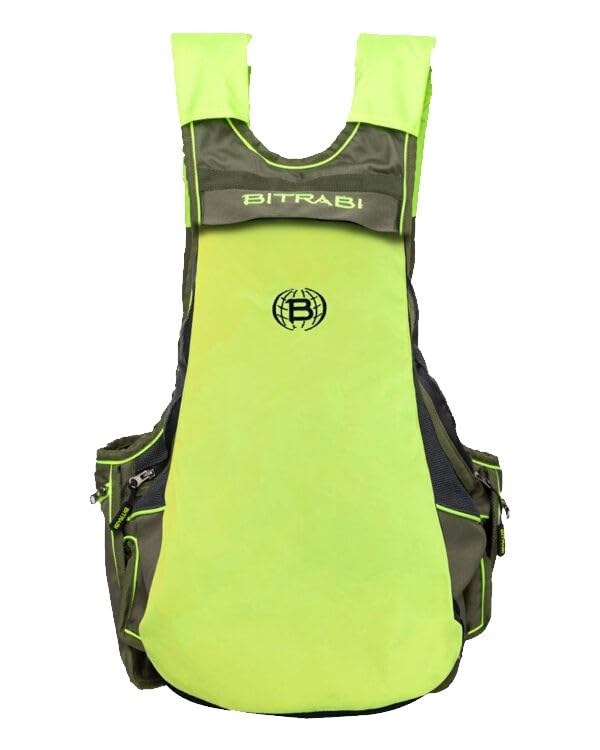 Zaino trisacca Gilet da Caccia Trio PRO, Fuzione Gilet, Zaino e Trisacca, Tasche Capienti e Multifunzionali, Verde e Giallo Fluo