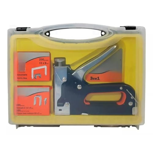 Grampeador Tapaceiro Profissional Com Grampos E Pregos Extras