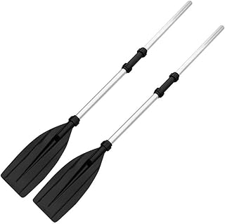 2 Pack Marine Boat Kayak Paddle Oars Aluminum Alloy Detachable Single End Portable Kayak Paddle Retractable Kayak Paddle Rafting Paddle