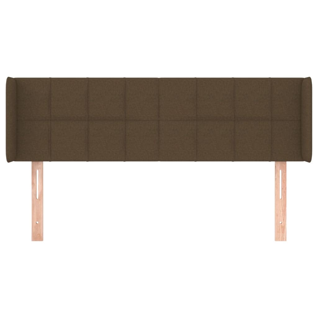 Kopfteil mit Ohren Dunkelbraun 147x16x78/88 cm Bettkopfteil aus Stoff Polsterkopfteil für 140er Bettgestelle Klassisches Design Höhenverstellbar mit Stabilen Holzbeinen