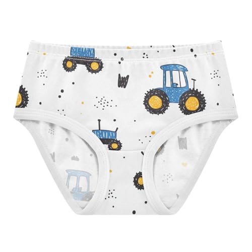 Wusikd Blue Tractor Girls' Underwear Cotton Yellow Girls Briefs Soft Toddler Underwear 2T