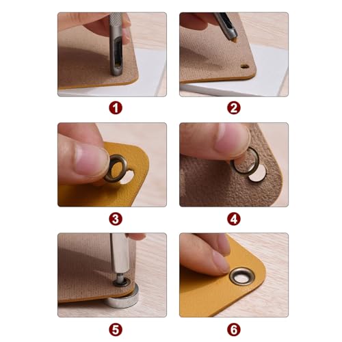 Kit de 100 piezas de ojales y herramienta 4mm cobre miniatura 6