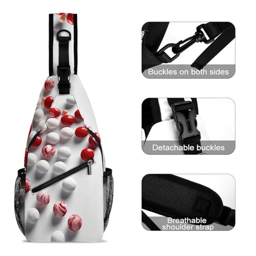 Mochila bandolera deportiva blanca para senderismo miniatura 3