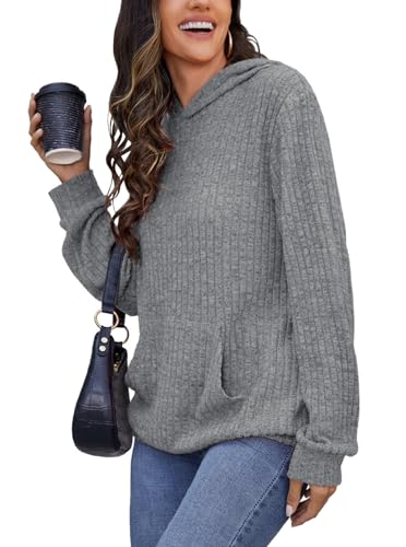 Image of Bosmeer Womens Long Sleeve Shirts Kangaroo Pocket Fashion Hoodies Pullover