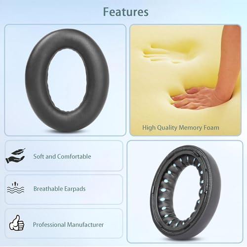QC Ultra Ear Pads Replacement, HAIZEEN Funda para almohadillas Compatible con Bose QuietComfort Ultra QC Ultra Auriculares inalámbricos Reemplazo de cubiertas de almohadillas miniatura 3