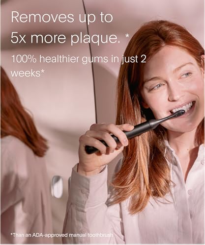 Image of SURI Recyclable Plant-Based, Electric Toothbrush Heads - Long Lasting Replacement Heads | Compatible Only Sonic Electric Toothbrush - Midnight Black, Pack of 3