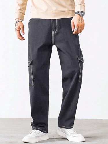 Image of Noble Monk Men Mid Rise Baggy Fit Jeans | Cargo Pocket | Streachable Jean