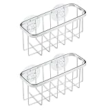 TOKIDNY 2 Piezas Soporte Esponja Cocina Acero Inoxidable con Ventosas Fuerte Succión Organizador Fregadero Compacto Resistente para Esponjas y Herramientas de Limpieza