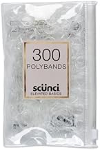 Scunci Mixed Size Polybands in Zippered Pouch Clear - 300pk MEDIUM CLEAR