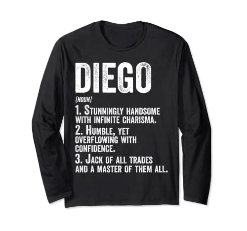 Primer Nombre Camisa Diego Definition Nombre Personalizado Divertido Manga Larga