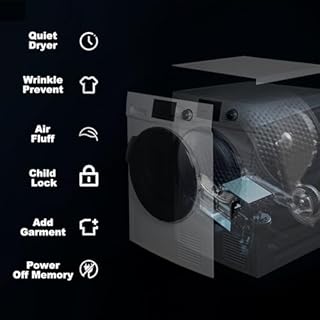 Techomey 4.4 Cu.Ft Ventless Heat Pump Clothes Dryer, 24" Compact 120/240V Electric Front Load Drying Machine, Stackable for Small Spaces, Apartment, White